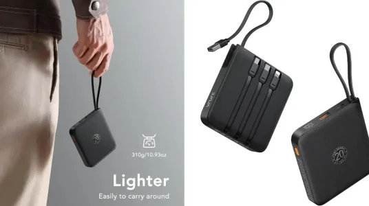 Powerbank VRURC de 20.000 mAh con cables integrados