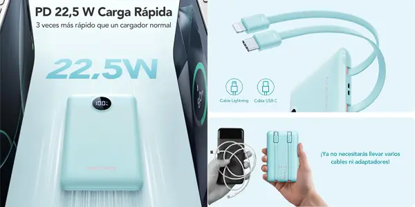 Mini powerbank WeeFancy de 10.000 mAh