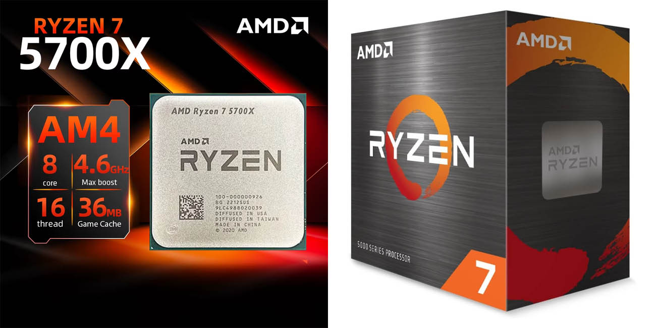 Procesador AMD Ryzen 7 5700X a 3.4GHz