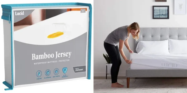 Protector de colchón LUCID de tejido de bambú