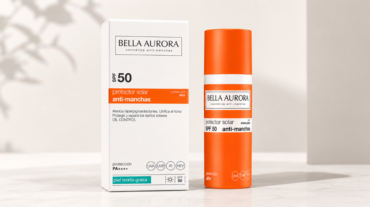 Protector solar Bella Aurorar SPF 50 antimanchas