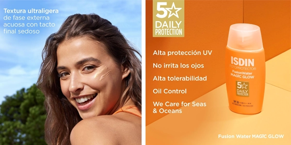 protector solar facial ISDIN Fusion Water Magic Glow SPF 30 oferta