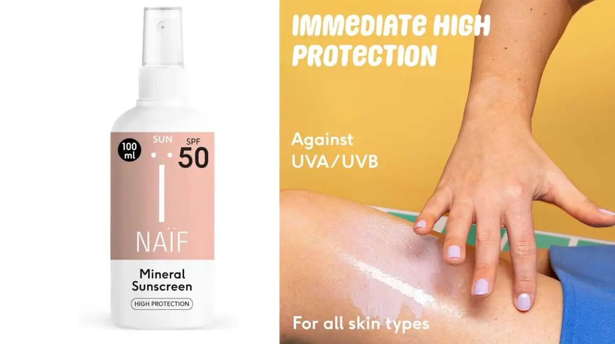 Protección solar de base mineral Naïf SPF 50 de 100 ml para toda la familia