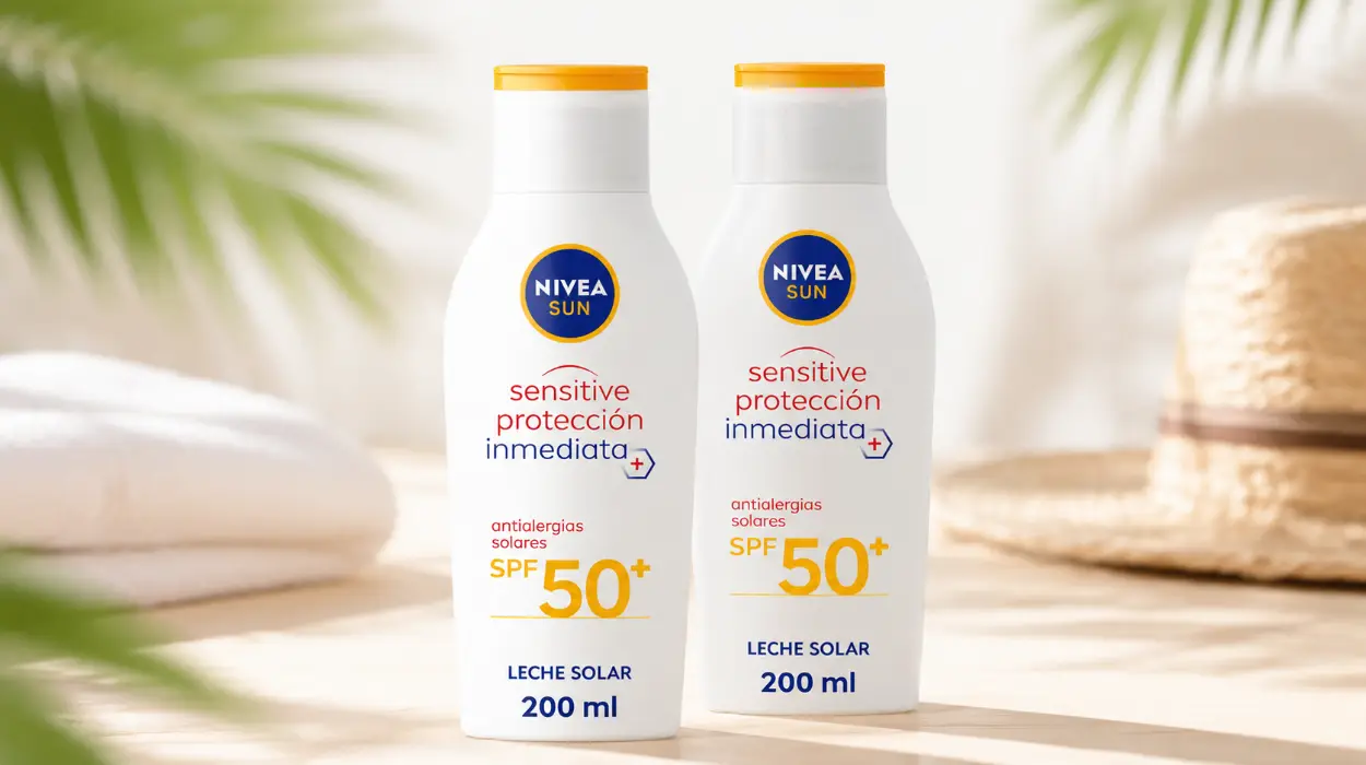 Pack x2 Protector solar Nivea Sun Sensitive 50+ para piel sensible de 200 ml