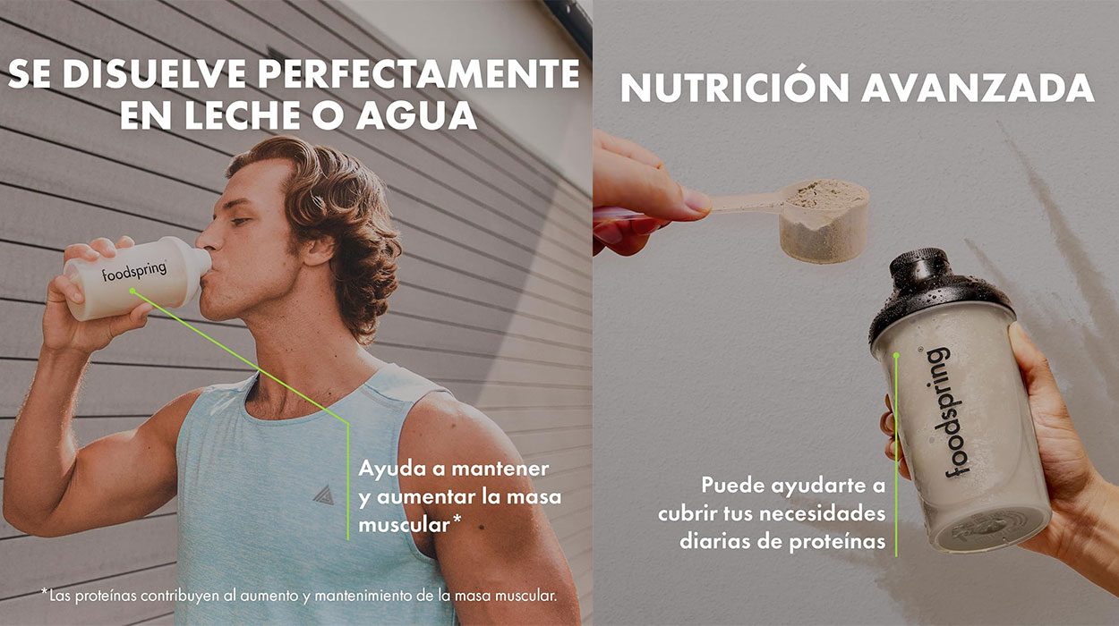 Proteína en polvo Foodspring Whey Protein de 750 g en varios sabores en oferta