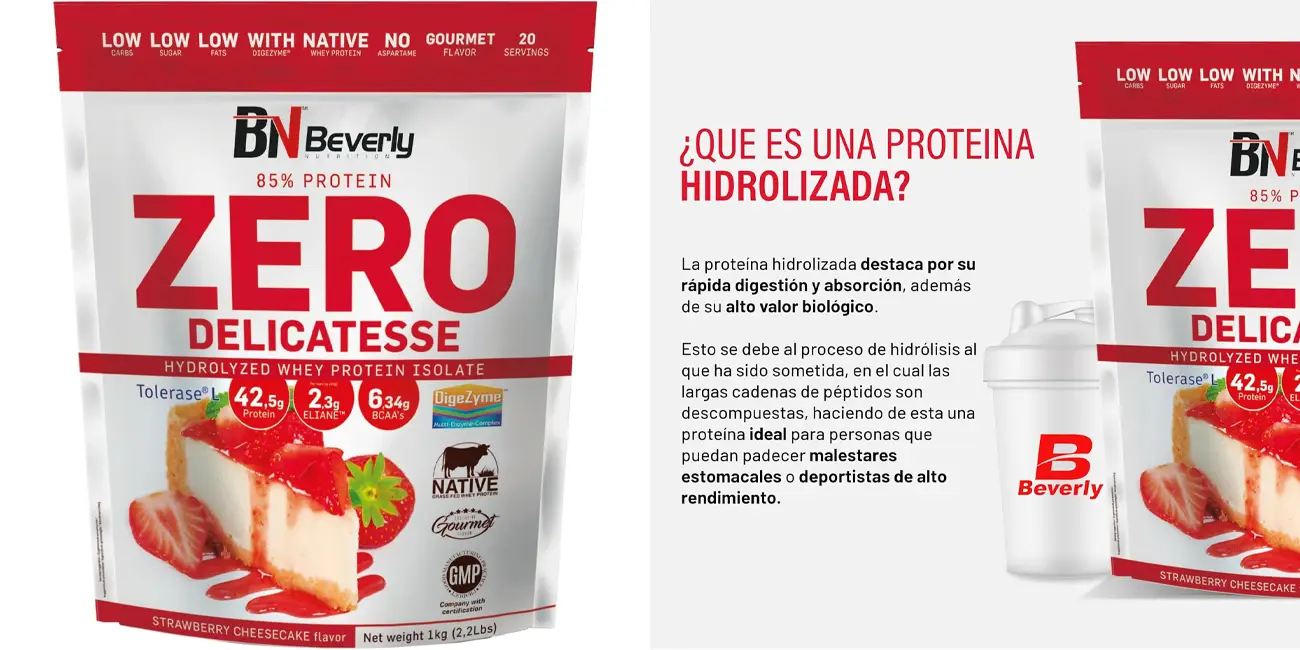 Proteína hidrolizada de suero Beverly Zero Delicatesse