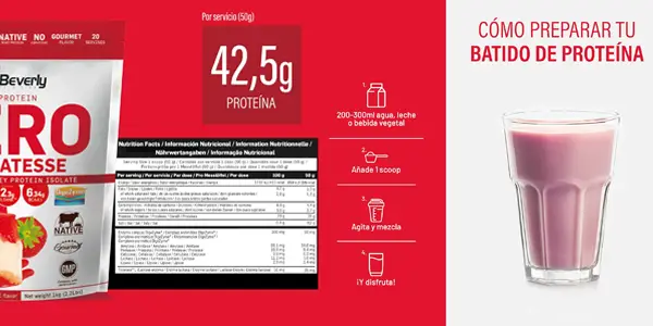 Proteína hidrolizada de suero Beverly Zero Delicatesse