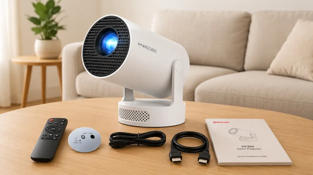Magcubic Proyector 4K HY300pro+ con Android 14, WiFi 6 y corrección automática