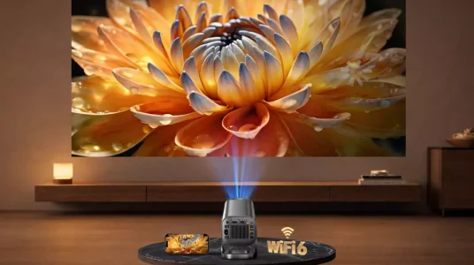 Proyector portátil Finade 1080p potente con Android WiFi Bluetooth y zoom ajustable