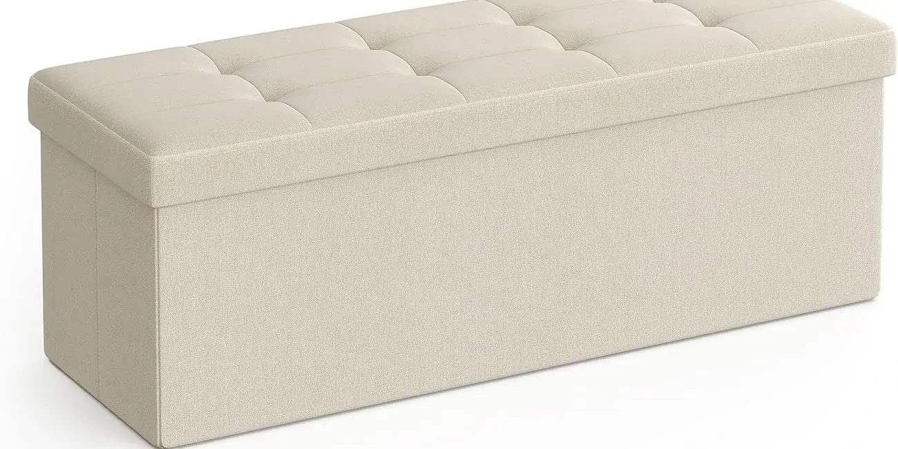 Puff Almacenaje Songmics Mazie Colección Banco reposapiés de 38 x 110 x 38 cm