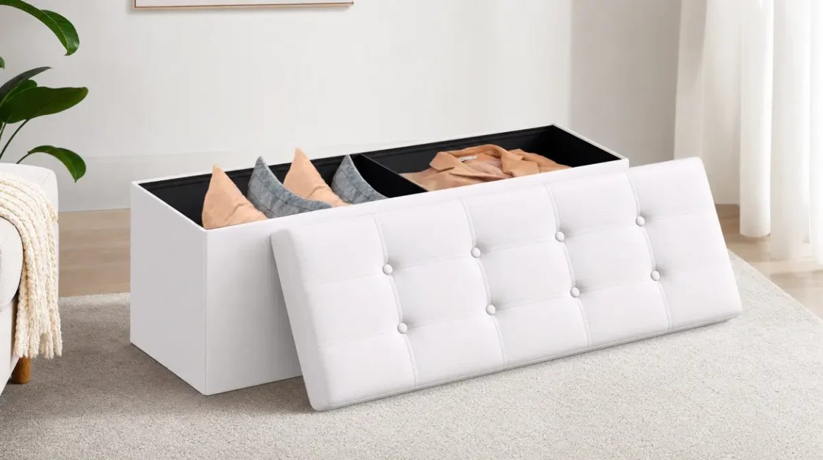Puff almacenaje Relaxty acolchado de 80 L