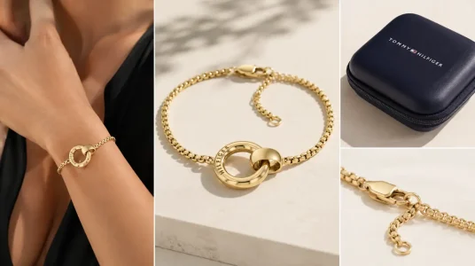 Pulsera de cadena para mujer Tommy Hilfiger de acero inoxidable con charm circular