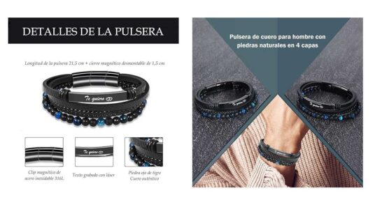 Pulsera cuero VGWON barata