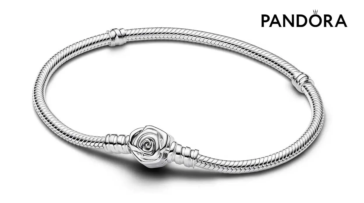Pulsera Pandora Moments cierre en forma de rosa baratas