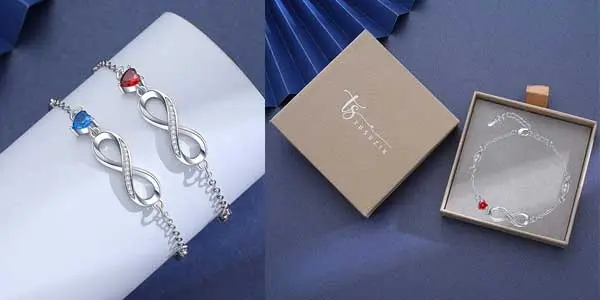 pulsera de plata de ley 925 Tusuzik con corazón de circonita cúbica oferta