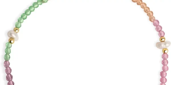 Chollo pulsera singularu dye pearls colors de acero con baño de oro 18 kt.