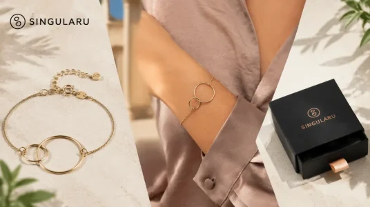 Pulsera Sister de Singularu para mujer en plata bañada en oro