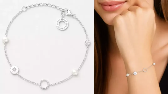 Pulsera Thomas Sabo de abalorios en plata de ley 925 para charms