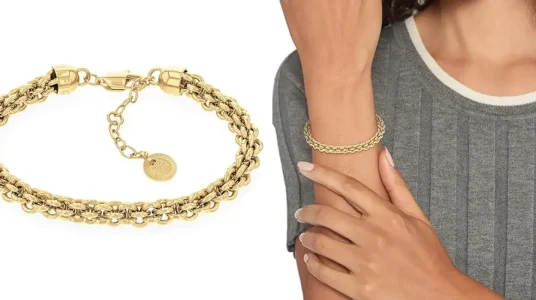 Pulsera Tommy Hilfiger 2780842 de acero inoxidable chapada en oro de 23K