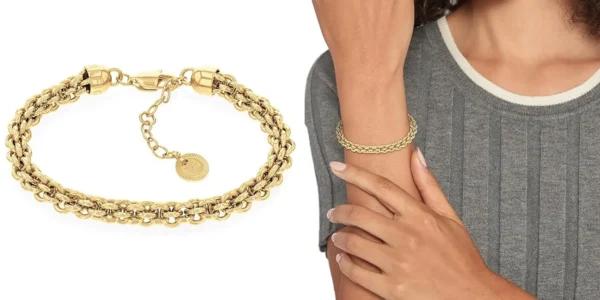 Pulsera Tommy Hilfiger 2780842 de acero inoxidable chapada en oro de 23K