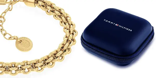 Pulsera Tommy Hilfiger 2780842 de acero inoxidable chapada en oro de 23K