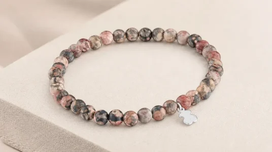 Pulsera elástica TOUS Basics con motivo de oso en plata para mujer