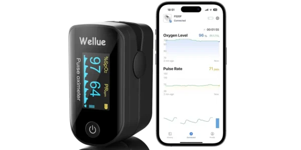 Pulsioxímetro de dedo WELLUE FS20FB con Bluetooth