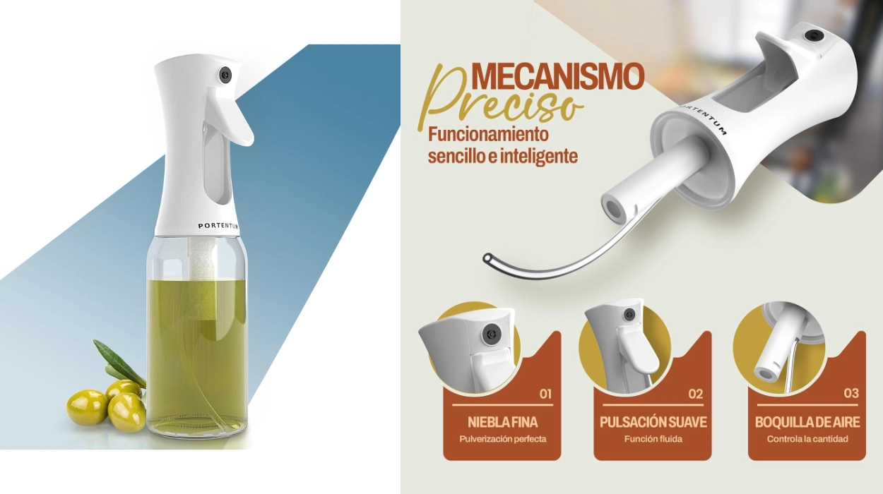 Pulverizador de aceite Portentum: sin goteo, doble dispensación y control preciso
