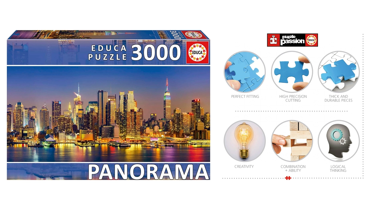 puzle Educa Panorama Skyline de Nueva York de 3.000 piezas