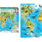 Puzle Educa Mapamundi animales barato