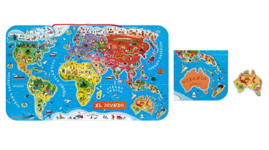 Puzle magnetico mapa del mundo janod barato