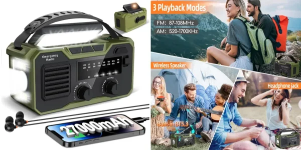 Radio solar de emergencia Sentasi de 27000 mAh