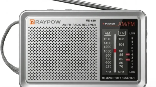 Radio portátil Raypow AM/FM de bolsillo con altavoz integrado