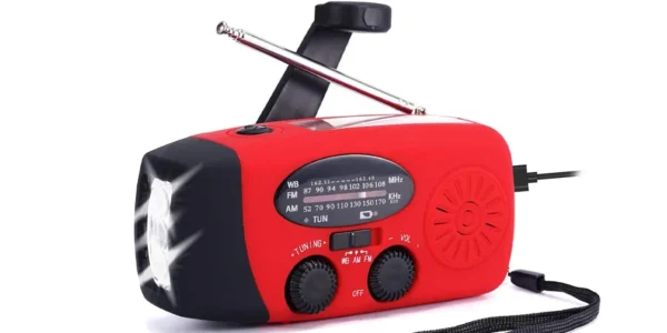 Radio WDSZKMYF con luz LED, carga solar y manivela