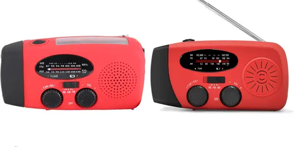 Radio WDSZKMYF con luz LED, carga solar y manivela