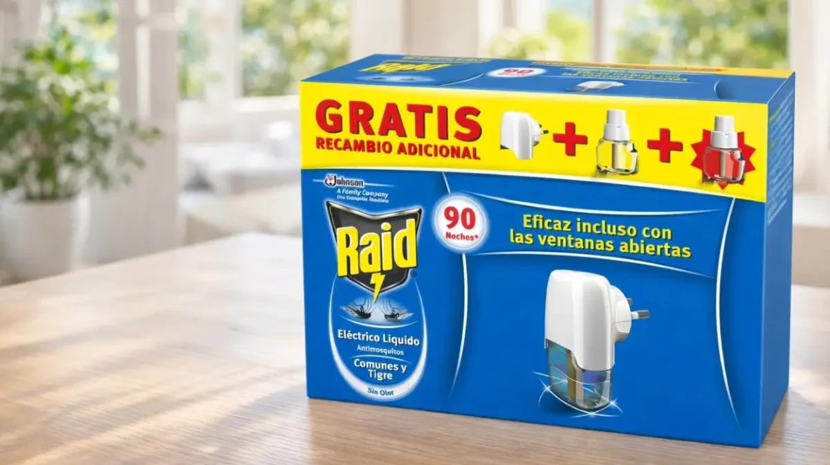 Difusor Insecticida Raid antimosquitos comunes y tigre para 90 noches