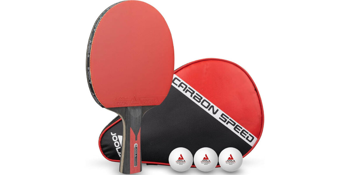 Conjunto de raqueta de Ping Pong JOOLA Carbon con funda y 3 pelotas