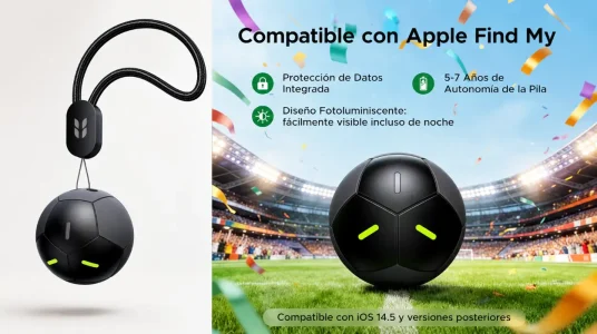 UGREEN FineTrack 2 Smart Finder: localizador Bluetooth con diseño de fútbol, 110dB y fluorescencia