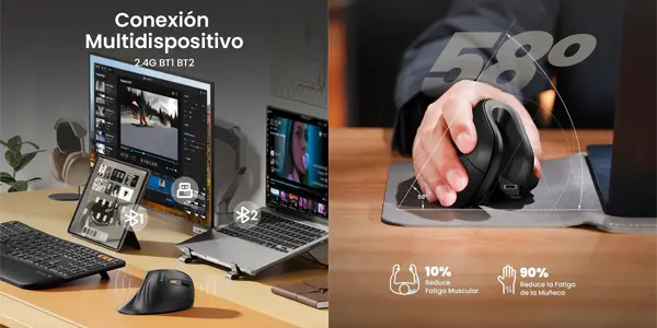 Ratón inalámbrico ergonómico ProtoArc EM11 NL