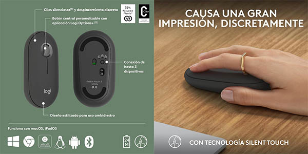 Ratón inalámbrico Logitech Pebble 2 M350S