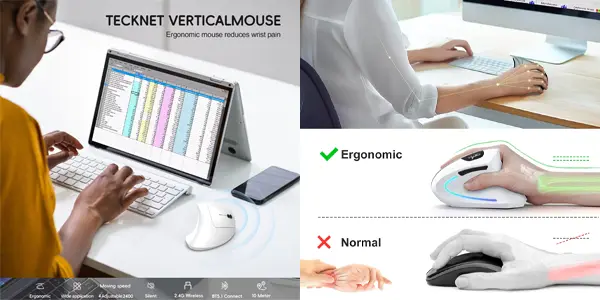 Ratón vertical ergonómico HXSJ