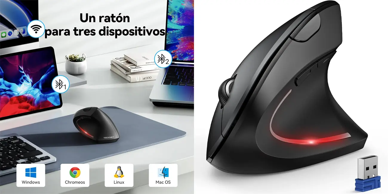 Ratón vertical inalámbrico TECKNET