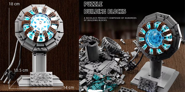 Set Reactor Arc de Iron Man con luz estilo LEGO