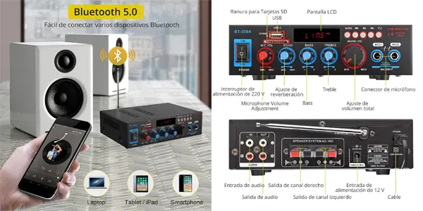 Amplificar de audio PROZOR de 800W