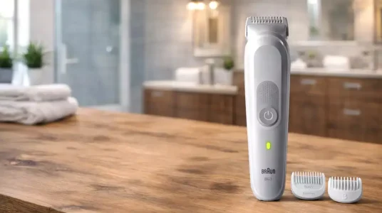 Recortadora corporal Braun Series 3 seco o mojado con protección SkinGuard, 3 accesorios, 80 min de batería
