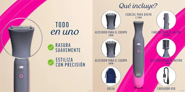 Recortadora VEET Todo en Uno para bikini, cuerpo y rostro