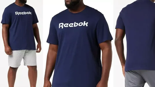 Camiseta Reebok Linear Logo azul para hombre