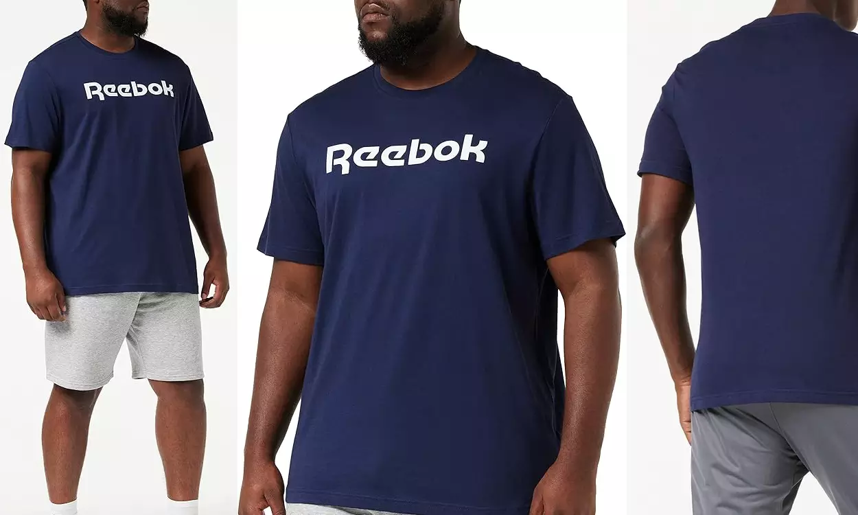 Camiseta Reebok Linear Logo azul para hombre