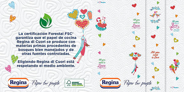 Regina corazones papel cocina barato