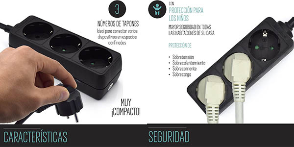 Regleta Ewent EW3932 de 3 tomas